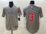 Chicago Cubs #3 Alex Bregman Grey Limited Stitched Jersey