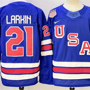 USA #21 Dylan Larkin Royal 2025-2026 Stitched Jersey