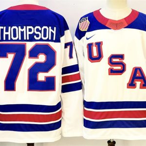 USA #72 Tage Thompson White 2025-2026 Stitched Jersey