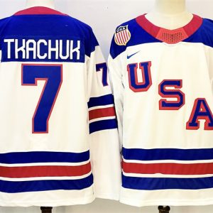USA #7 Brady Tkachuk White 2025-2026 Stitched Jersey