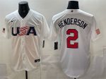 USA #2 Gunnar Henderson White World Classic Stitched Jersey