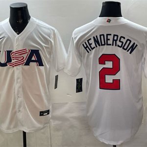 USA #2 Gunnar Henderson White World Classic Stitched Jersey