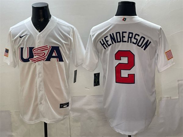 USA #2 Gunnar Henderson White World Classic Stitched Jersey