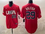 USA #29 Cal Raleigh 2023 Red World Classic Stitched Jersey