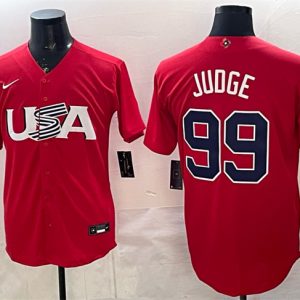 USA #99 Aaron Judge Red World Classic Stitched Jersey