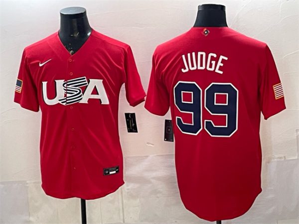 USA #99 Aaron Judge Red World Classic Stitched Jersey