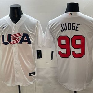 USA #99 Aaron Judge White World Classic Stitched Jersey