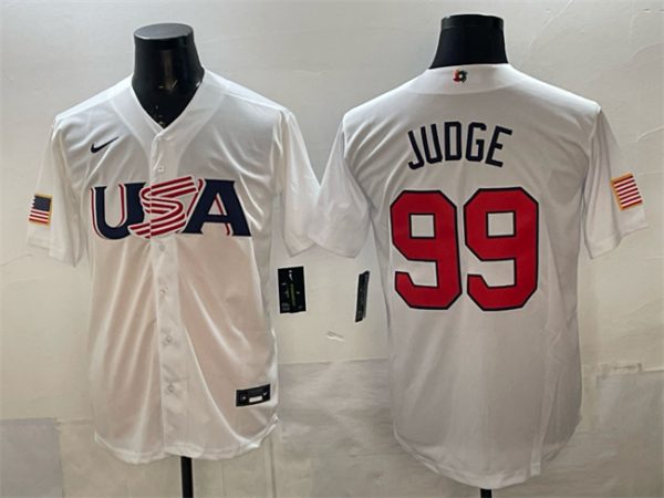 USA #99 Aaron Judge White World Classic Stitched Jersey