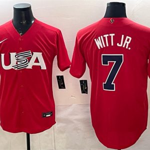 USA #7 Bobby Witt Jr. Red World Classic Stitched Jersey