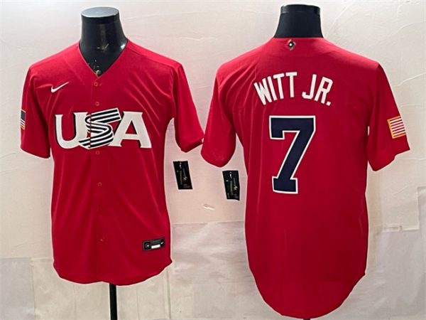 USA #7 Bobby Witt Jr. Red World Classic Stitched Jersey