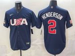 USA #2 Gunnar Henderson Navy World Classic Stitched Jersey