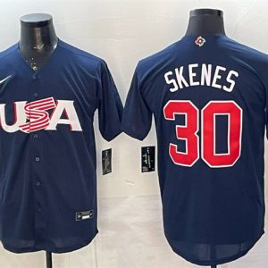 USA #30 Paul Skenes Navy World Classic Stitched Jersey