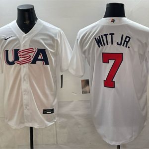 USA #7 Bobby Witt Jr. White World Classic Stitched Jersey