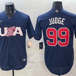 USA #99 Aaron Judge 2023 Navy World Classic Stitched Jersey