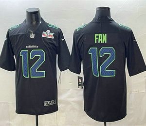 Seattle Seahawks #12 Fan Limited Black Super Bowl LX Fashion Vapor Jersey