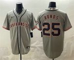 San Francisco Giants #25 Barry Bonds Gray Cool Base Jersey