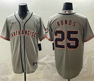 San Francisco Giants #25 Barry Bonds Gray Cool Base Jersey