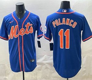 New York Mets #11 Jorge Polanco Blue Cool Base Stitched Jersey