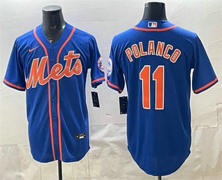 New York Mets #11 Jorge Polanco Blue Cool Base Stitched Jersey