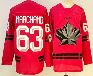 Canada #63 Brad Marchand Red 2026 Olympics Authentic Jersey