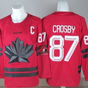 Canada #87 Sidney Crosby With C Patch Red 2026 Olympics Stitched Jersey