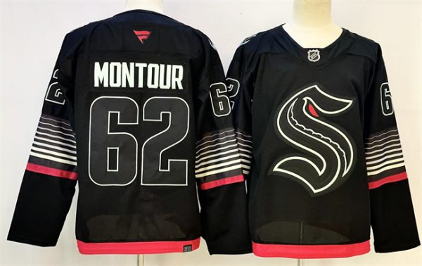 Seattle Kraken #62 Brandon Montour Black 2026 Alternate Stitched Jersey