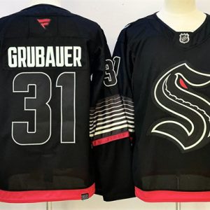 Seattle Kraken #31 Philipp Grubauer Black 2026 Alternate Stitched Jersey