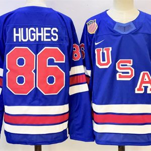 USA #86 Jack Hughes Blue 2025-2026 Stitched Jersey