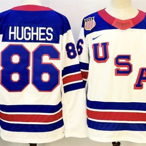 USA #86 Jack Hughes White 2025-2026 Stitched Jersey