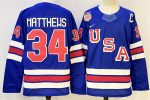 USA #34 Auston Matthews Royal 2025-2026 With C Patch Stitched Jersey