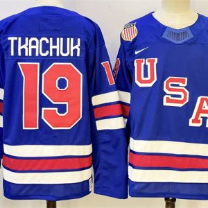 USA #19 Matthew Tkachuk Royal 2025-2026 Stitched Jersey