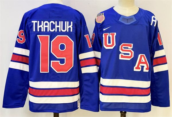 USA #19 Matthew Tkachuk Royal 2025-2026 Stitched Jersey