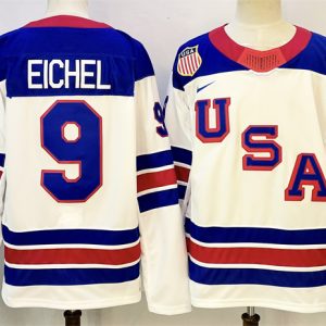 USA #9 Jack Eichel White 2025-2026 Stitched Jersey