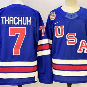 Big Size USA #7 Brady Tkachuk Royal 2025-2026 Stitched Jersey