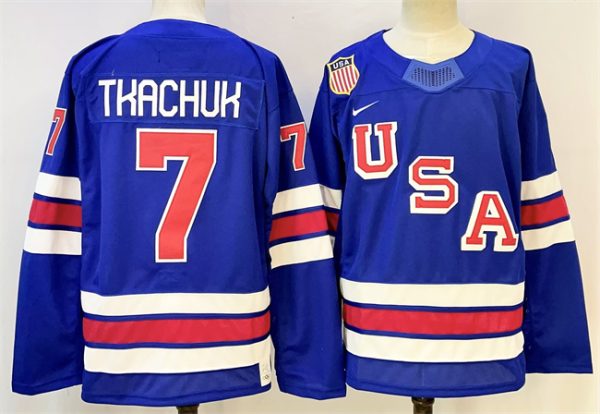 Big Size USA #7 Brady Tkachuk Royal 2025-2026 Stitched Jersey