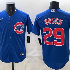 Chicago Cubs #29 Michael Busch Royal Cool Base Stitched Jersey