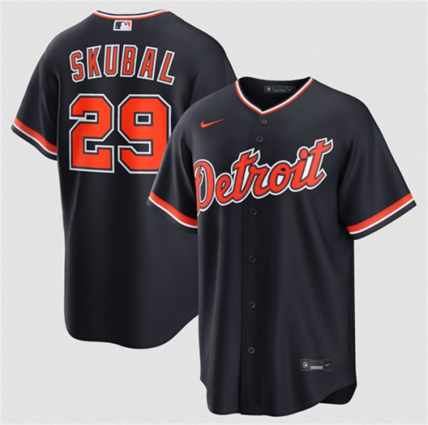 Detroit Tigers #29 Tarik Skubal Navy Alternate Stitched Jersey