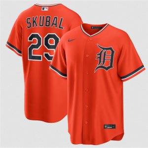 Detroit Tigers #29 Tarik Skubal Orange Alternate Stitched Jersey