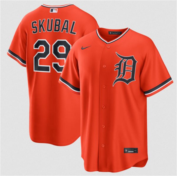 Detroit Tigers #29 Tarik Skubal Orange Alternate Stitched Jersey