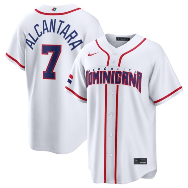 Dominican Republic #7 Sandy Alcantara White 2026 World Classic Home Stadium Stitched Jersey