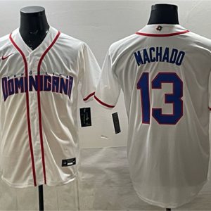 Dominican Republic #13 Manny Machado White 2026 World Classic Home Stadium Stitched Jersey