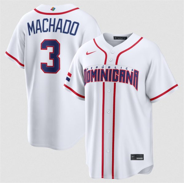 Dominican Republic #3 Manny Machado White 2026 World Classic Home Stadium Stitched Jersey