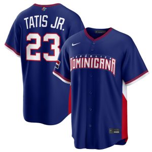 Dominican Republic #23 Fernando Tatis Jr. Navy 2026 World Classic Road Stadium Stitched Jersey