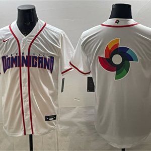 Dominican Republic Team Big Logo White 2026 World Classic Home Stadium Stitched Jersey