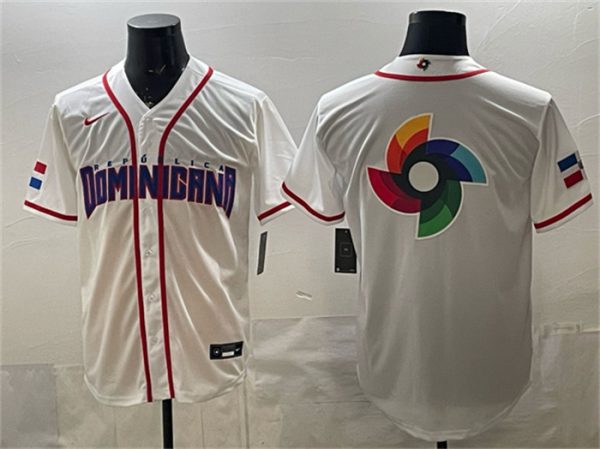 Dominican Republic Team Big Logo White 2026 World Classic Home Stadium Stitched Jersey