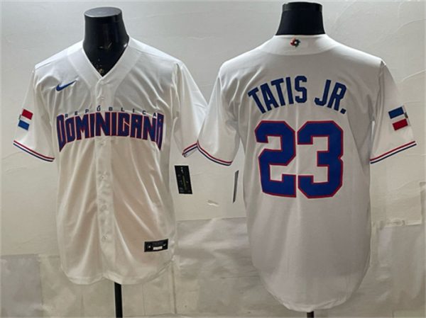 Dominican Republic #23 Fernando Tatis Jr. White World Classic Stitched Jersey