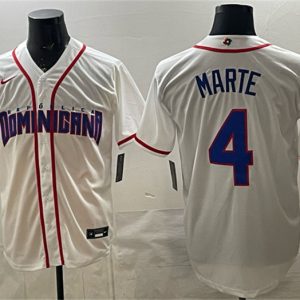 Dominican Republic #4 Ketel Marte White 2026 World Classic Home Stadium Stitched Jersey