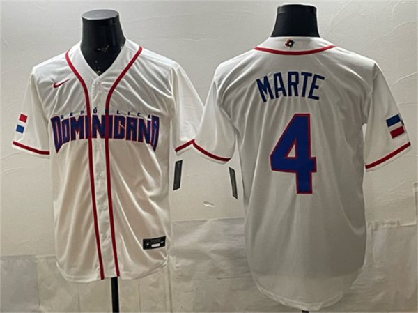 Dominican Republic #4 Ketel Marte White 2026 World Classic Home Stadium Stitched Jersey