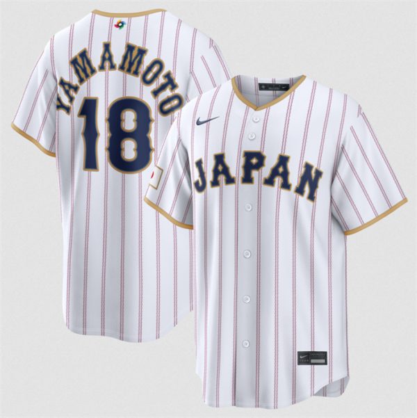 Japan #18 Yoshinobu Yamamoto White 2026 World Classic Home Stadium Stitched Jersey