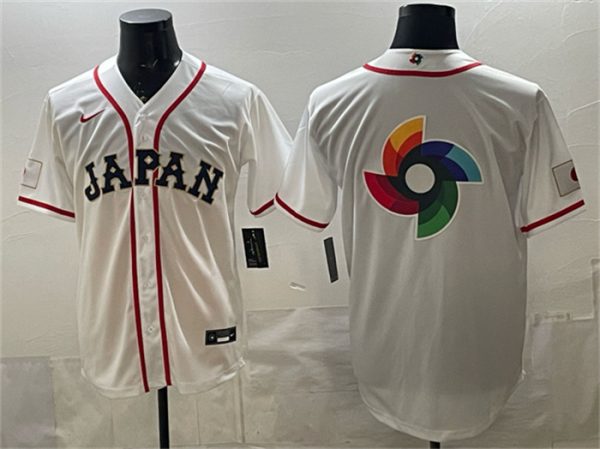 Japan Team Big Logo White 2026 World Classic Home Stadium Stitched Jersey
